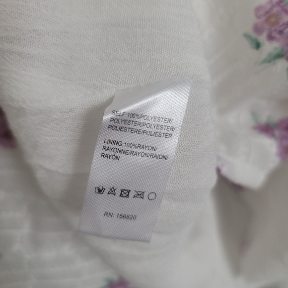 Allison New York White&Purple Embroidered Drop-Waist Mini Dress Size M Feminine - Picture 15 of 16